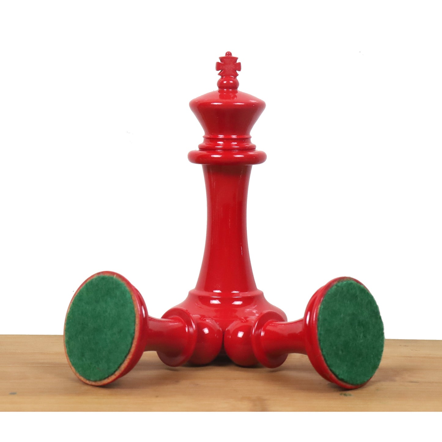 1849-50 Leuchars Cook Staunton Chess Set- Chess Pieces Only-Ivory& Crimson Lacquer-4.5"