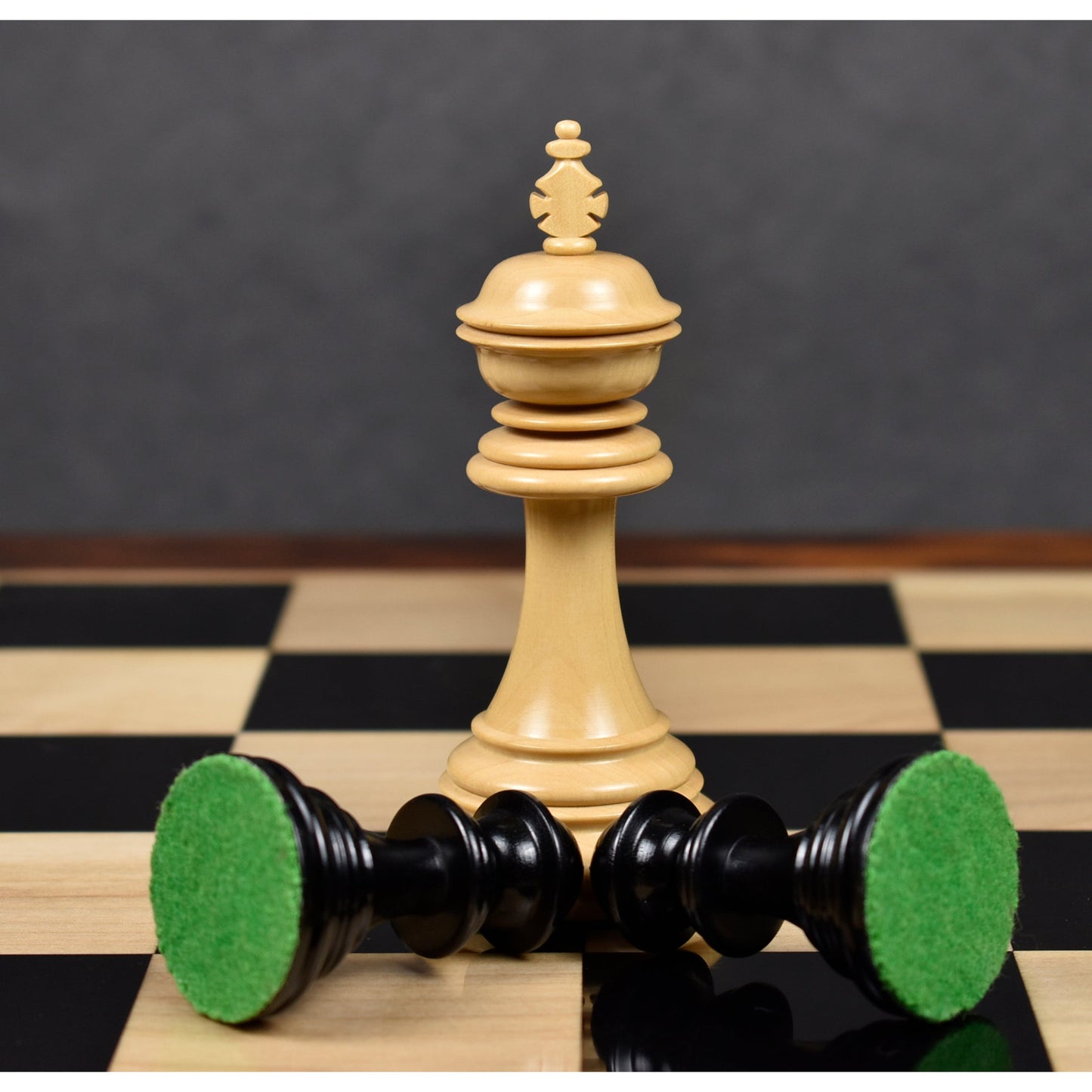 Combo of 4.4" Dragon Luxury Staunton Chess Set - Pieces in Ebony Wood with Board and Box