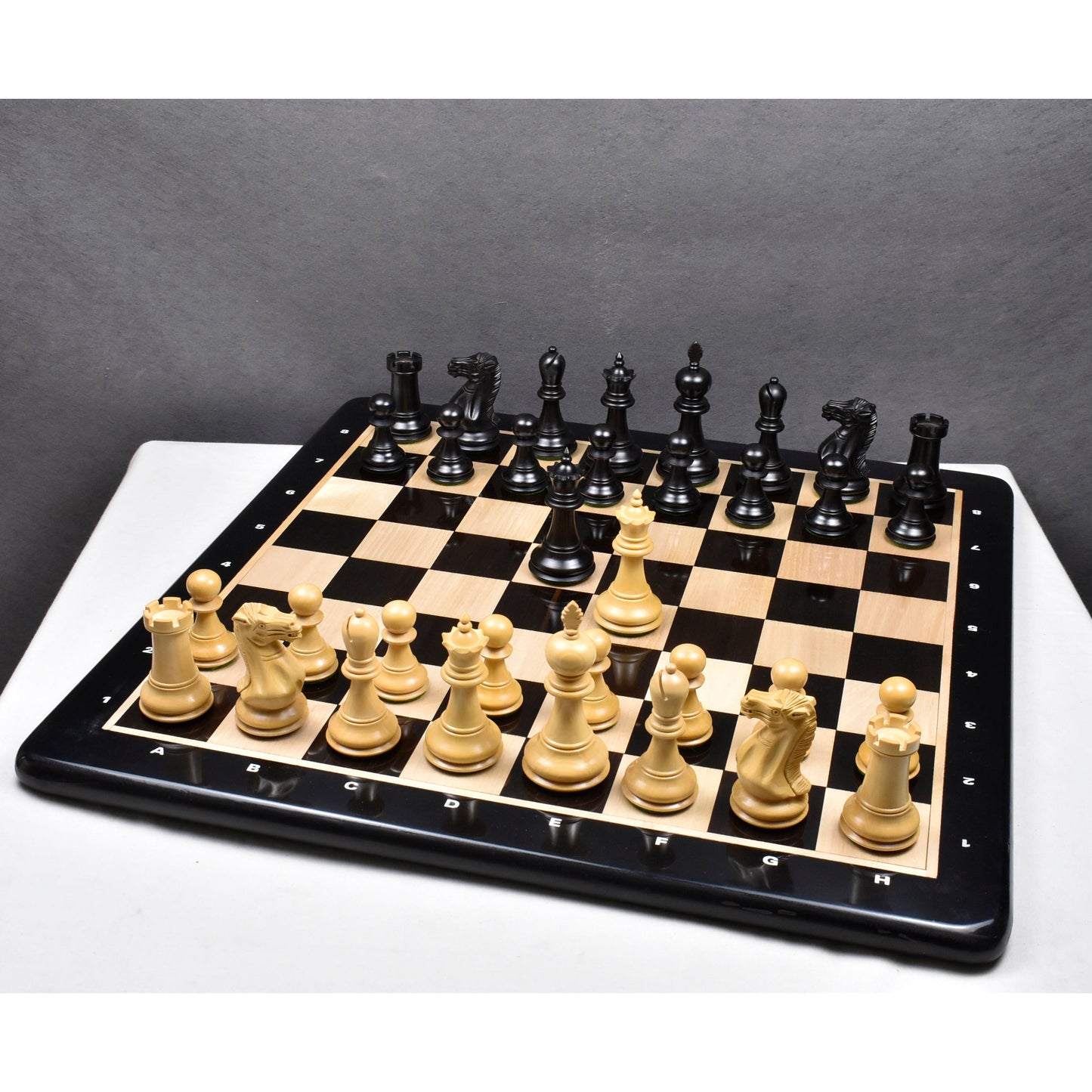 4.2" Executive Staunton Chess Set- Chess Pieces Only- Weighted Ebonised Boxwood