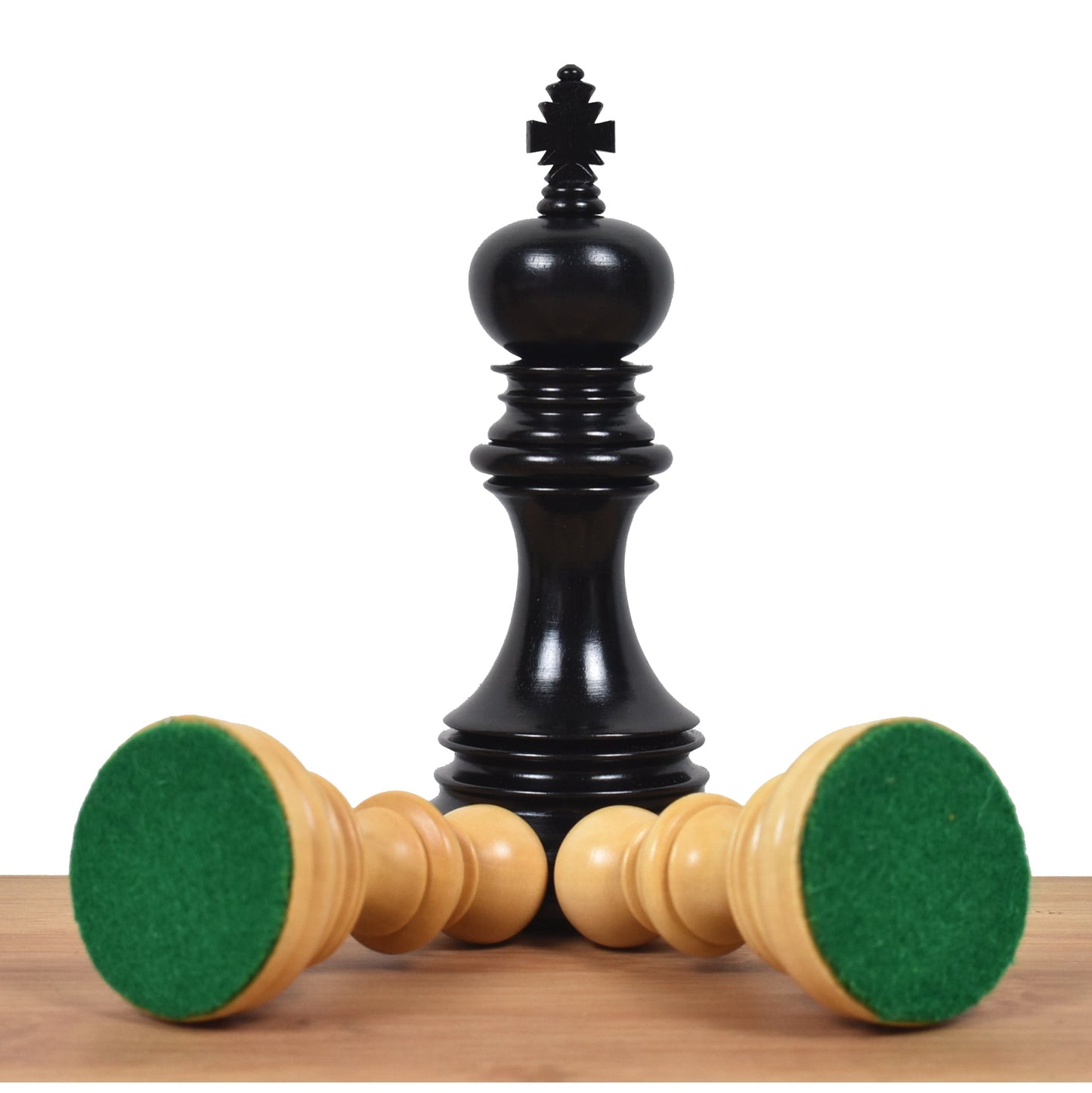Combo of 4.1" Stallion Staunton Luxury Ebony Wood Chess Pieces with 23" Large Ebony & Maple Wood Chessboard and Storage Box