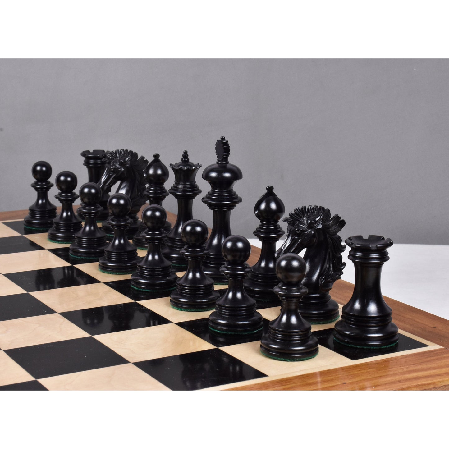 Alexandria Luxury Staunton Chess Set- Chess Pieces Only - Triple Weighted - Ebony Wood