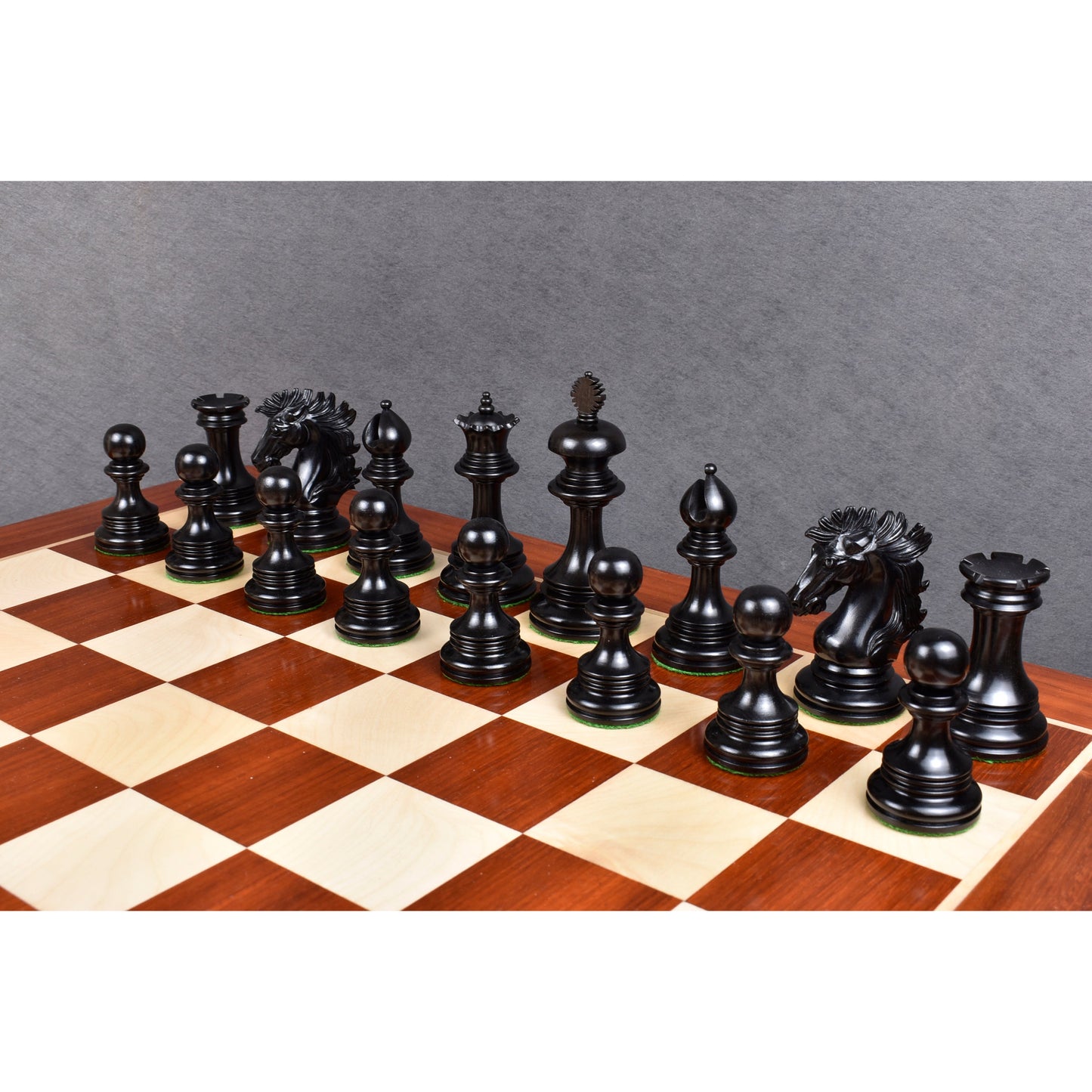Alexandria Luxury Staunton Chess Set- Chess Pieces Only - Triple Weighted - Ebony & Bud Rosewood