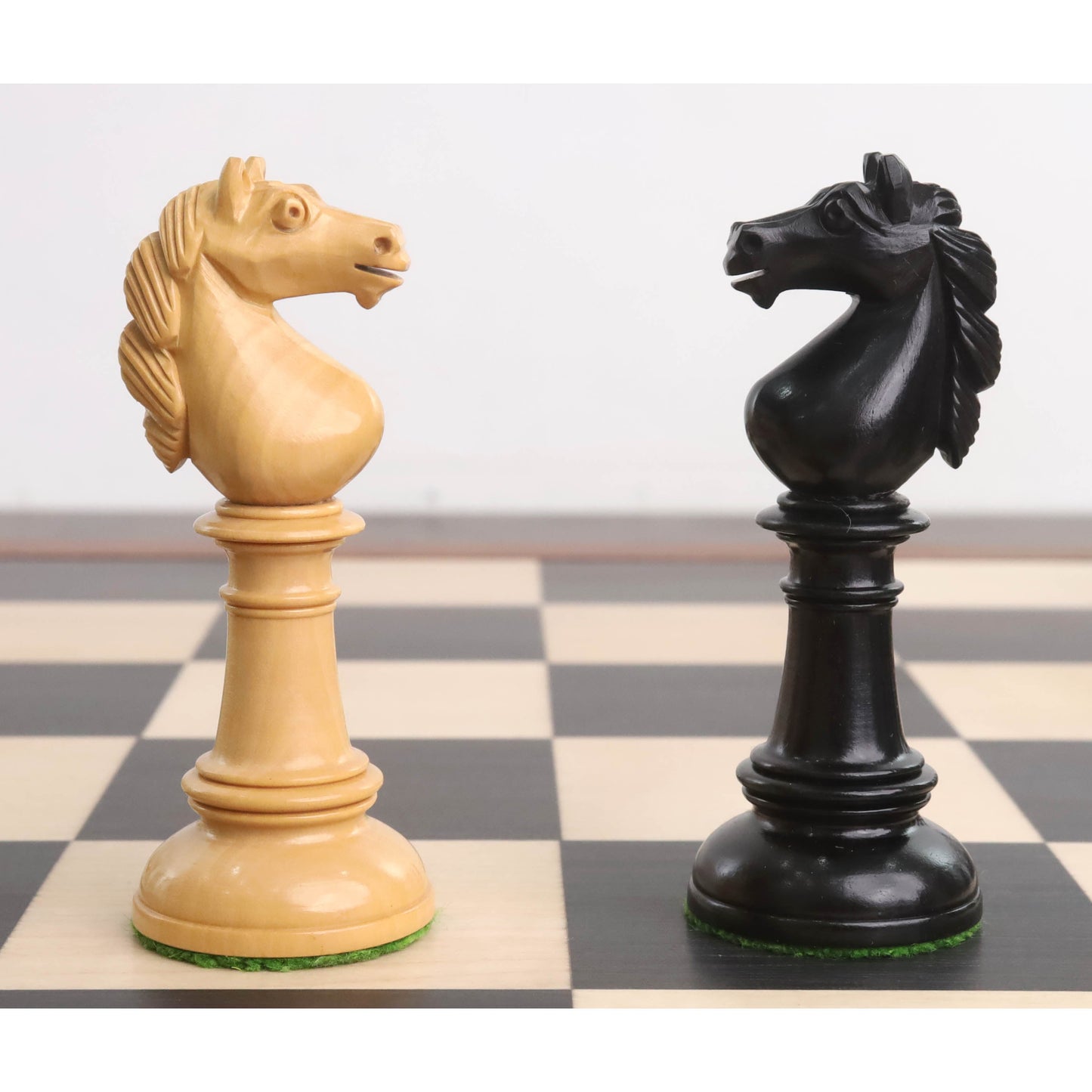 Edinburgh Northern Upright Pre-Staunton Chess Set Combo - Pieces in Ebonised Boxwood with Board and Box