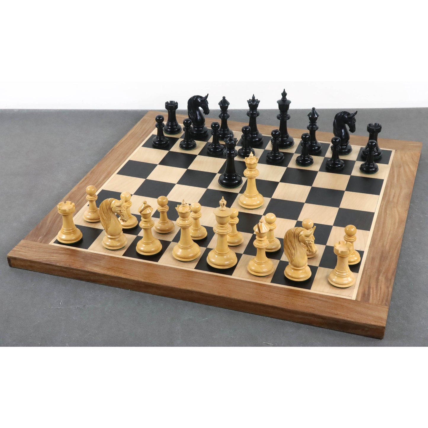 4.6" Bath Luxury Staunton Chess Set- Chess Pieces Only - Ebony Wood - Triple Weight