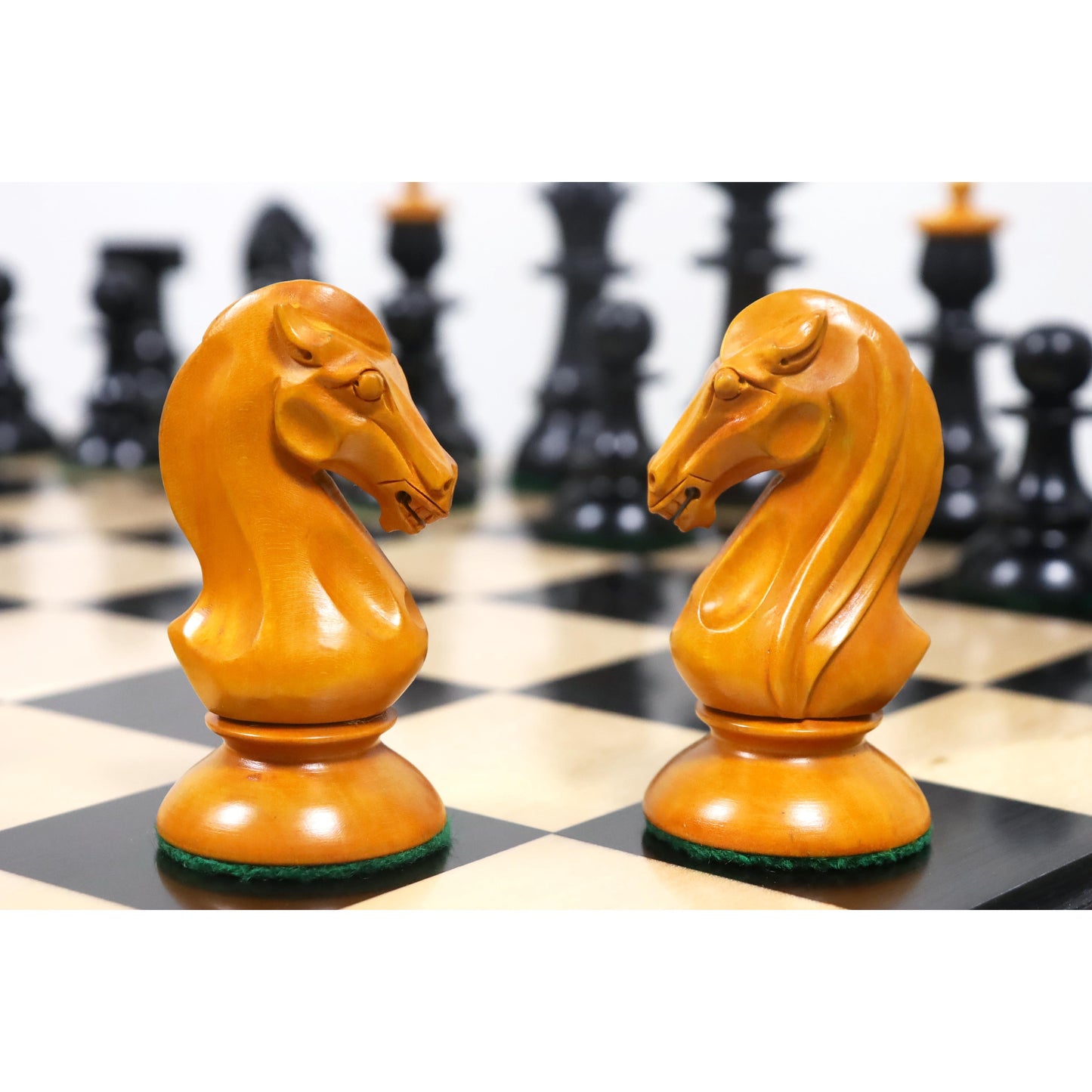 Austrian Coffee House Chess Set- Chess Pieces Only - Antiqued Boxwood & Ebony - 4.1" King