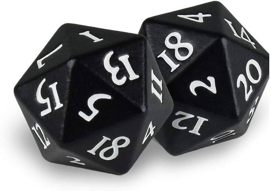 Heavy Metal D20 Dice - Black Magic