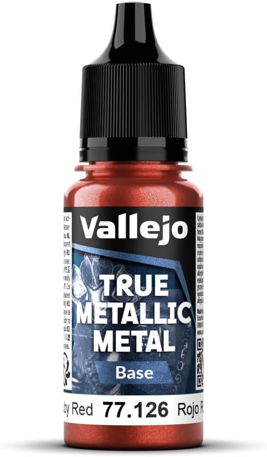 Vallejo True Metallic Metal: Base: Ruby Red (18ml)
