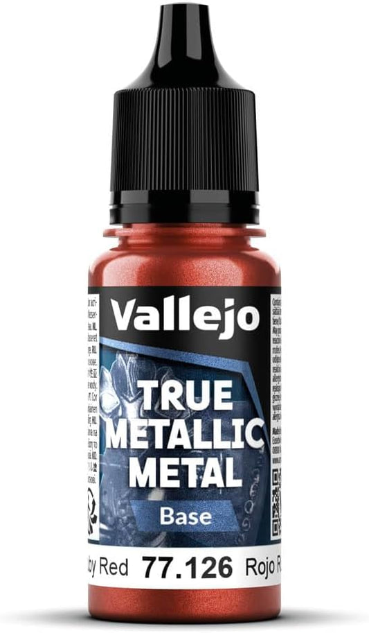 Vallejo True Metallic Metal: Base: Ruby Red (18ml)