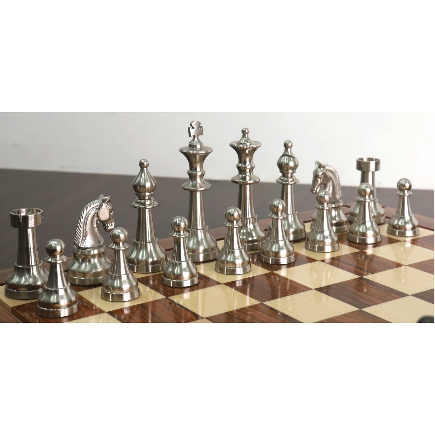 3.5" Elegance Series Brass Metal Luxury Chess Set - Pieces Only- Antiqued Copper