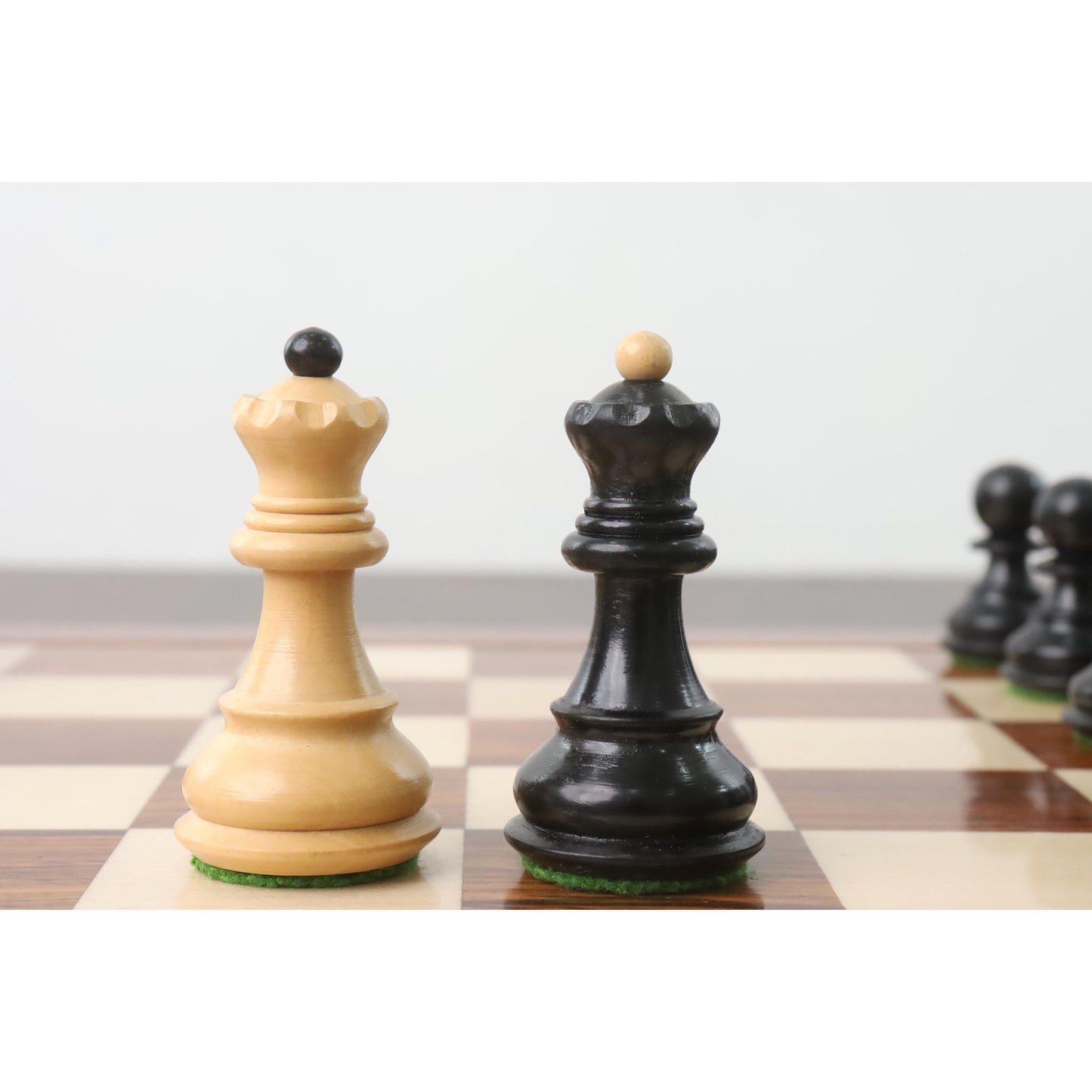 2.6″ Russian Zagreb Chess Set- Chess Pieces Only – Weighted Ebonised Boxwood