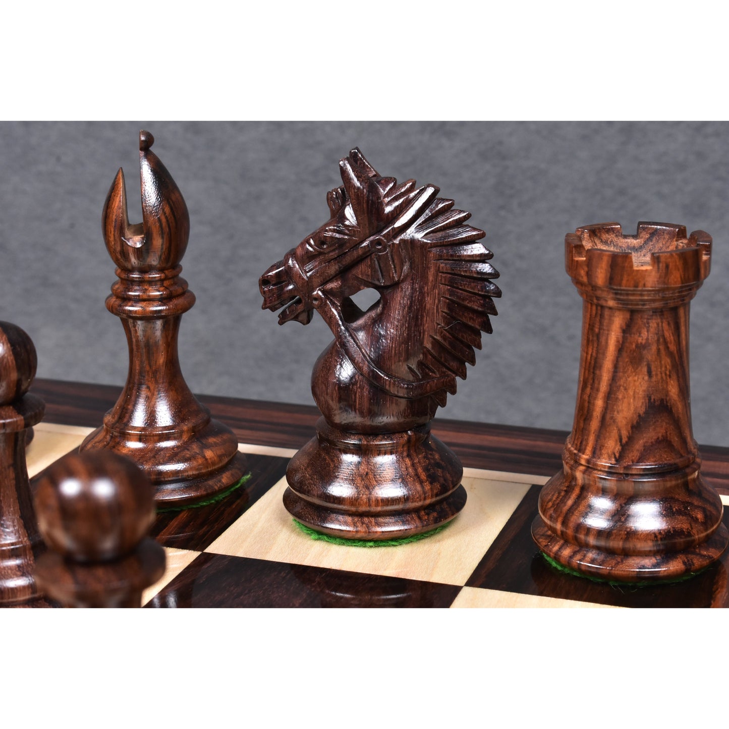 4.2" Rare American Staunton Luxury Chess Set- Chess Pieces Only - Triple Weighted Rosewood