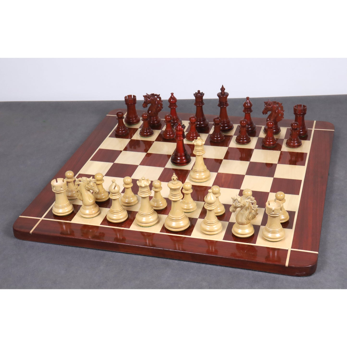 Combo of 4.6" Spartacus Luxury Staunton Chess Set - Pieces in Bud Rosewood with Board and Storage Box