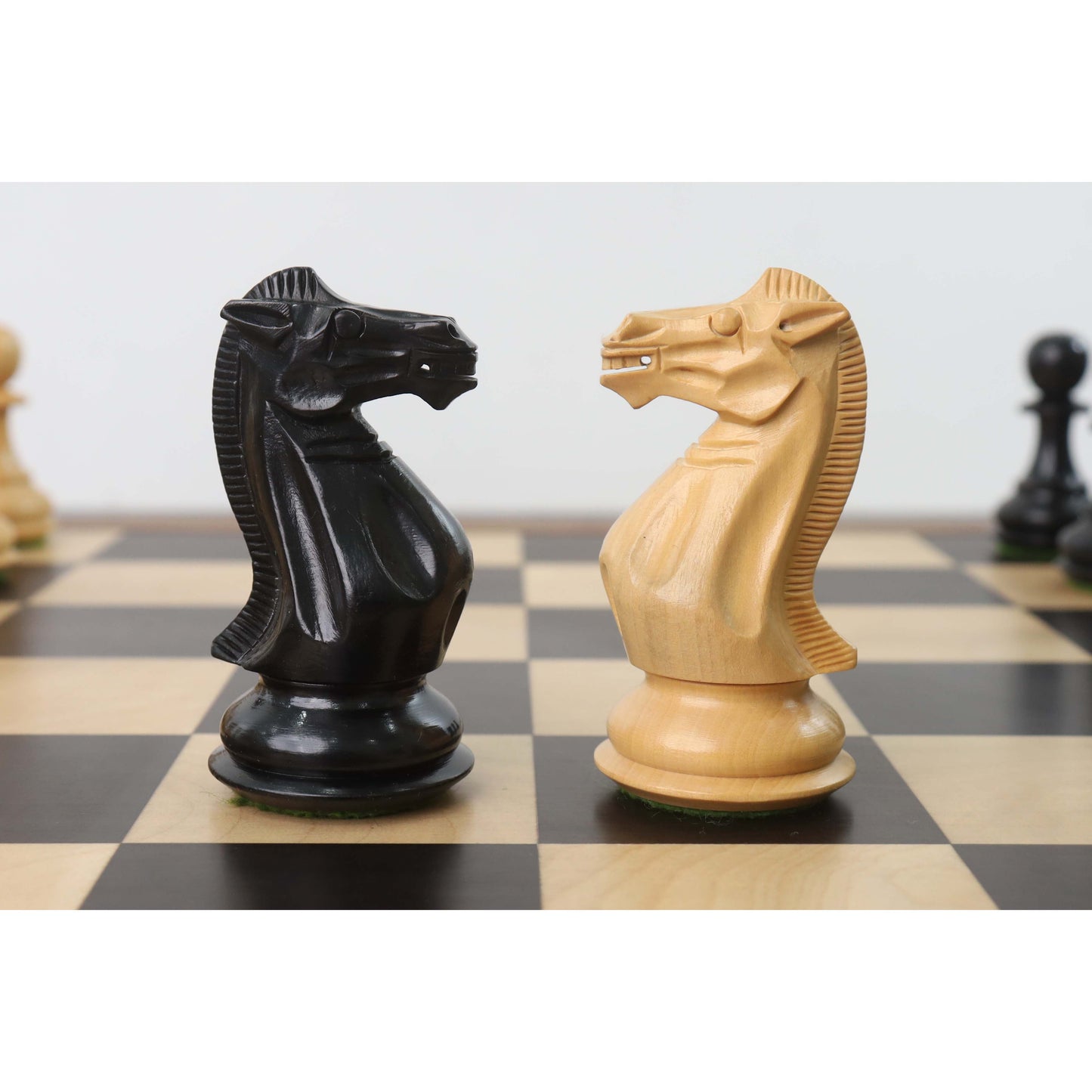Combo of 4.1" Pro Staunton Weighted Ebonised Chess Pieces with 21"Board and Wooden Storage Box