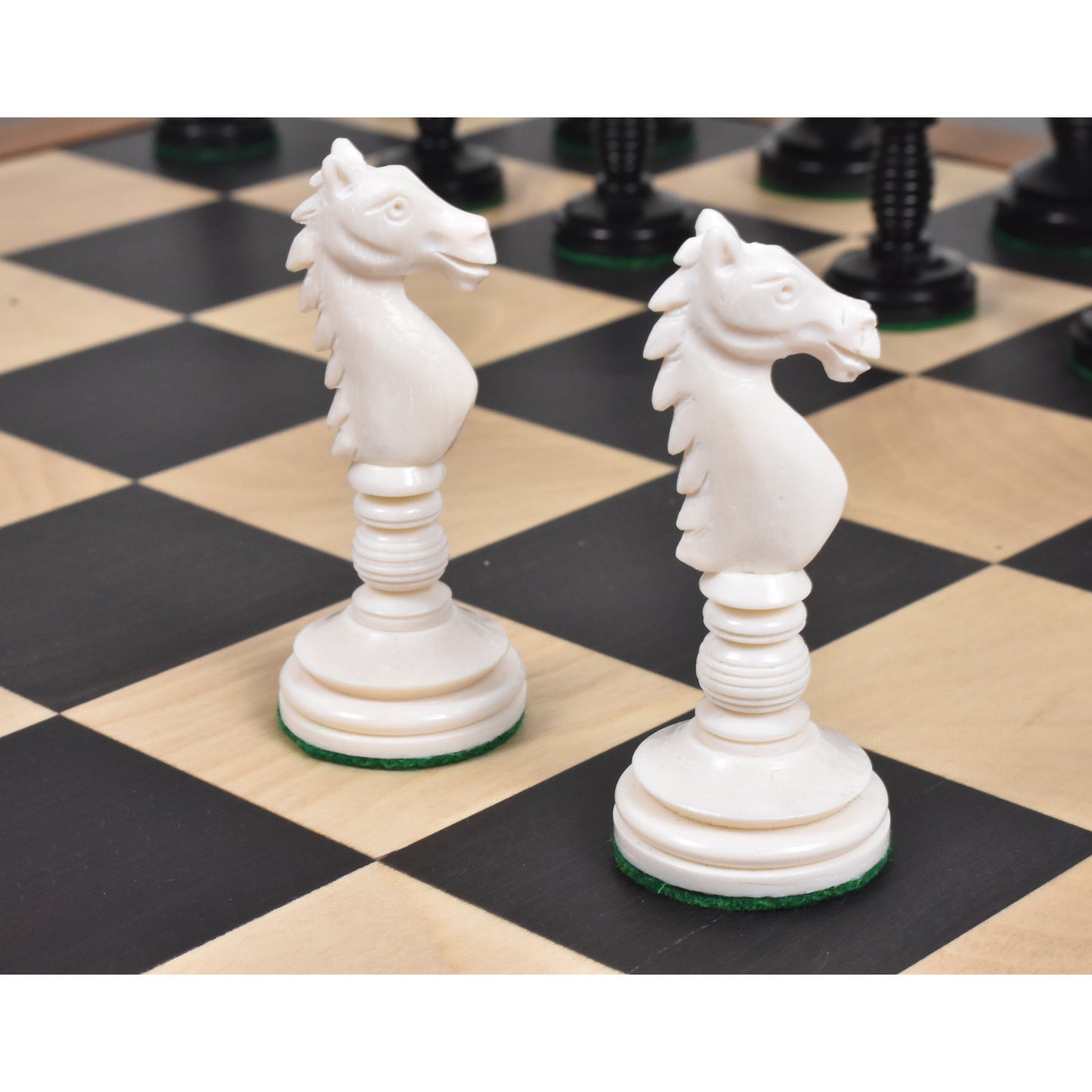 4.4″ Minaret Series Hand Carved Camel Bone Chess Set- Chess Pieces Only – Ivory White