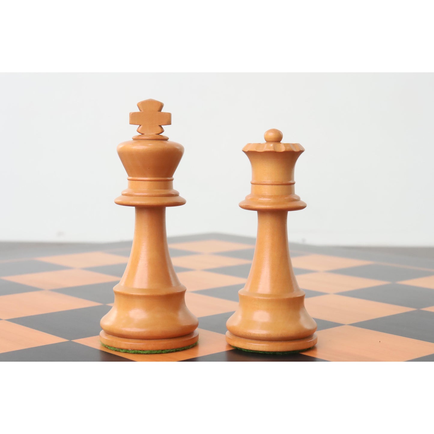 Improved French Lardy Chess Set- Chess Pieces Only - Antiqued boxwood - 3.9" King
