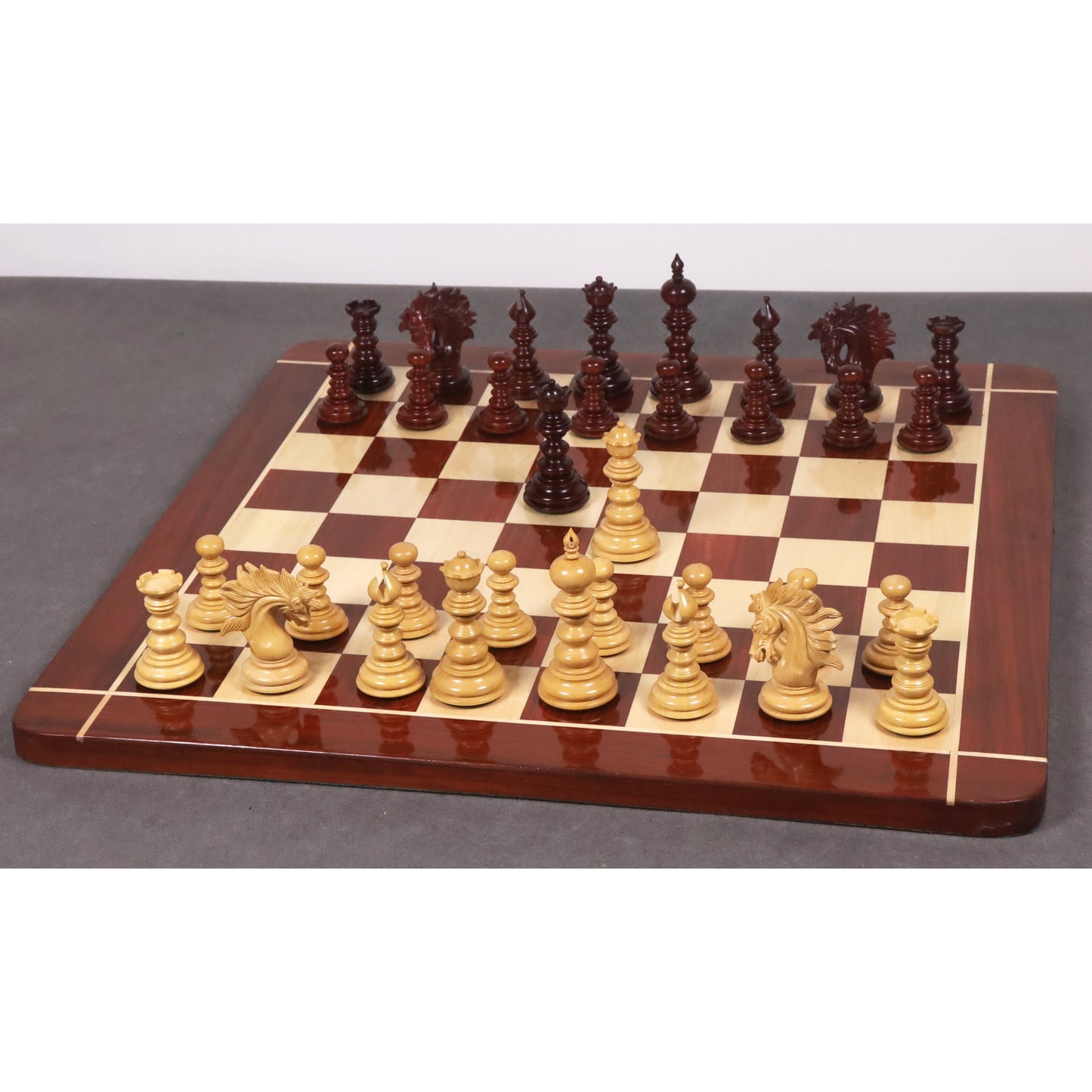 4.3" Marengo Luxury Staunton Chess Set- Chess Pieces Only- Bud Rosewood Triple Weight