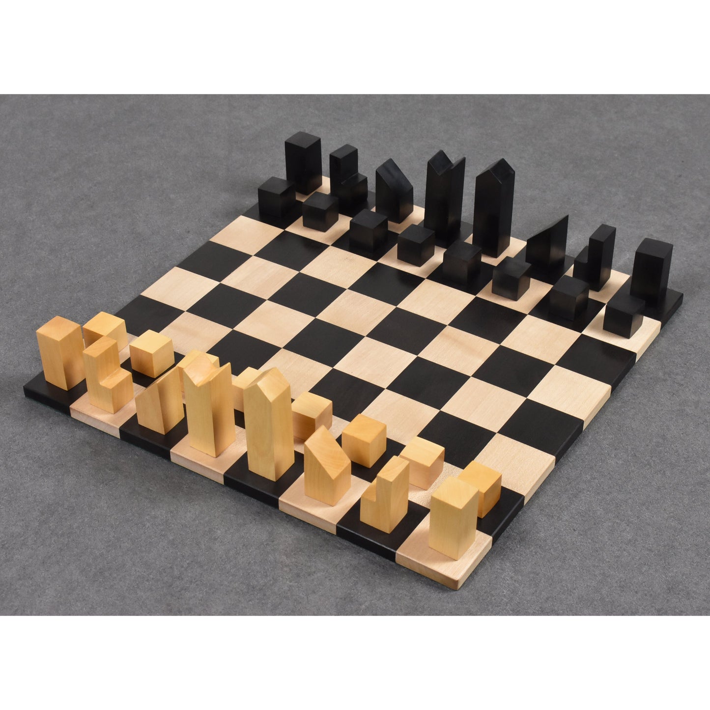 Repro 1966 Lanier Graham Chess Set- Chess Pieces Only - Absract set - Ebonised Boxwood - 2.7"