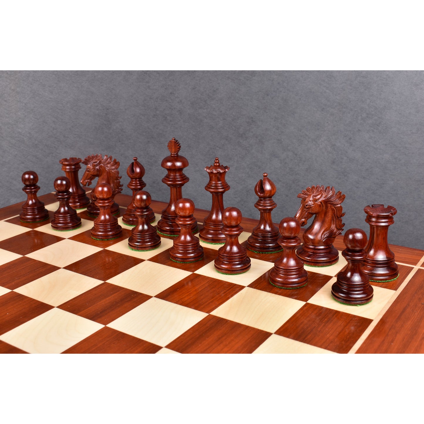Alexandria Luxury Staunton Chess Set- Chess Pieces Only - Triple Weighted - Ebony & Bud Rosewood
