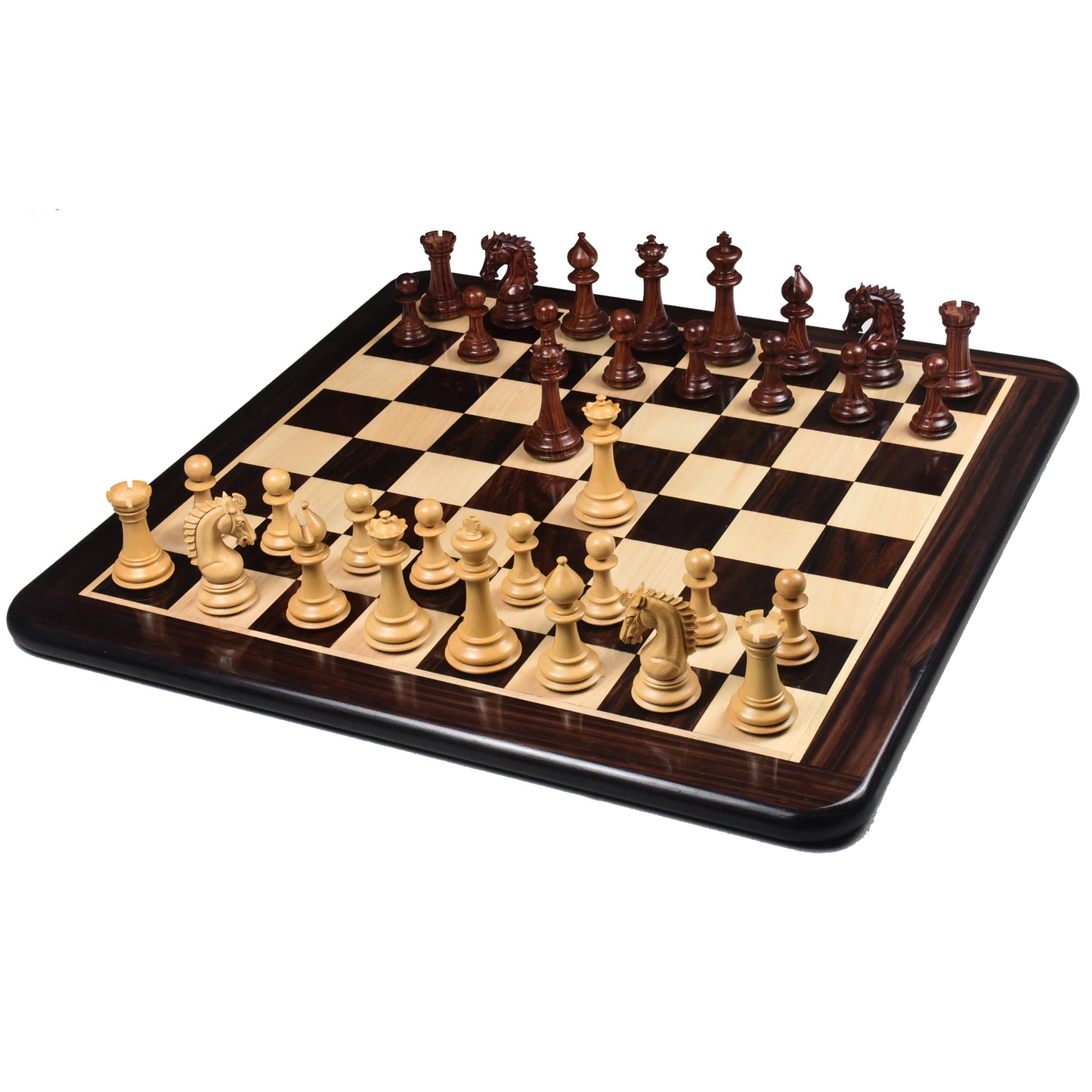 3.7" Emperor Series Staunton Chess set- Chess Pieces Only- Double Weighted Rose Wood