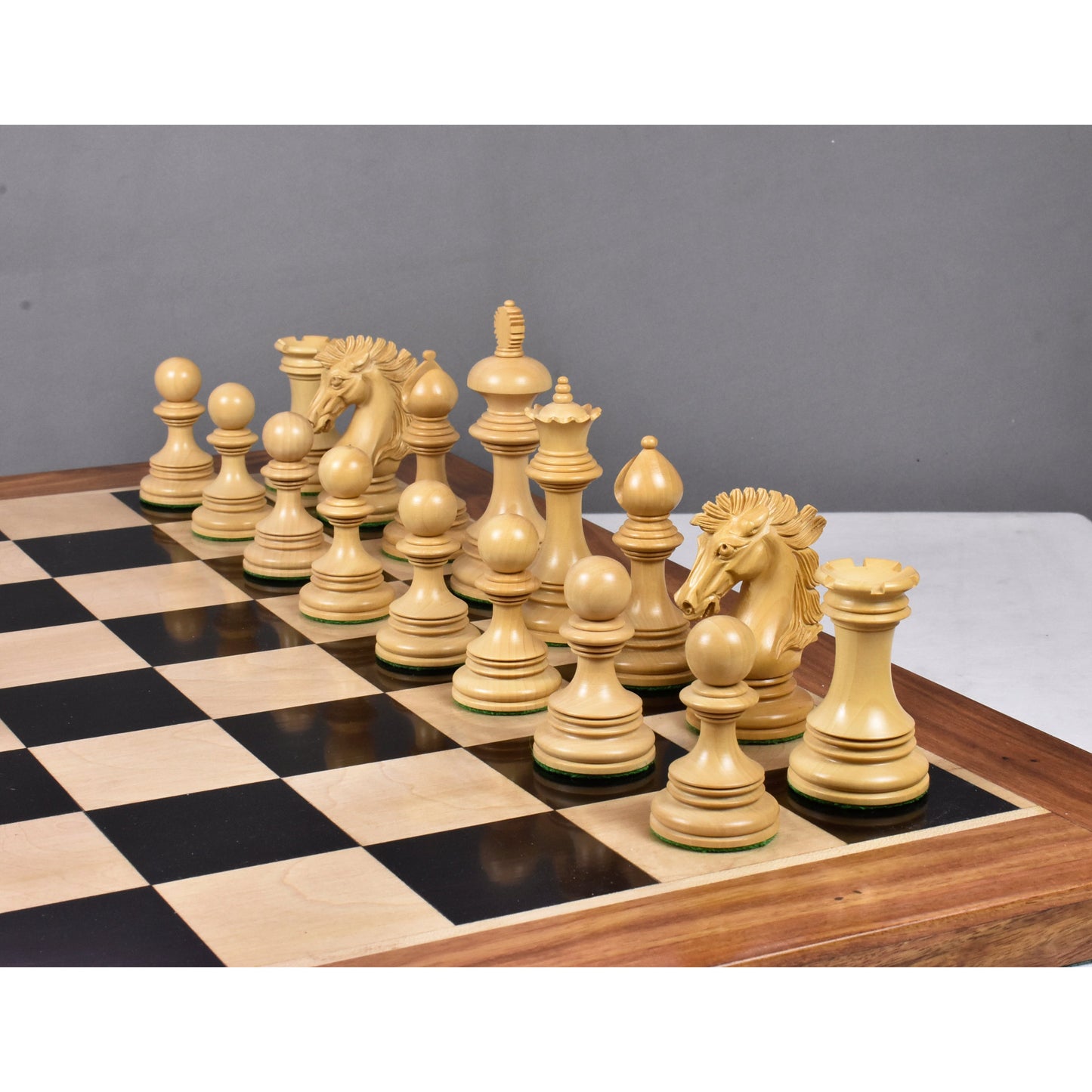 Alexandria Luxury Staunton Chess Set- Chess Pieces Only - Triple Weighted - Ebony Wood