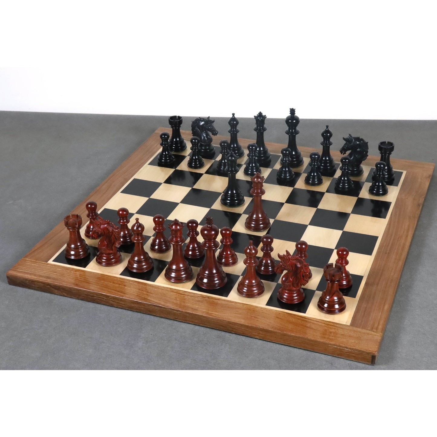4.6" Prestige Luxury Staunton Chess Set- Chess Pieces Only - Bud Rosewood & Ebony-Triple Weighted