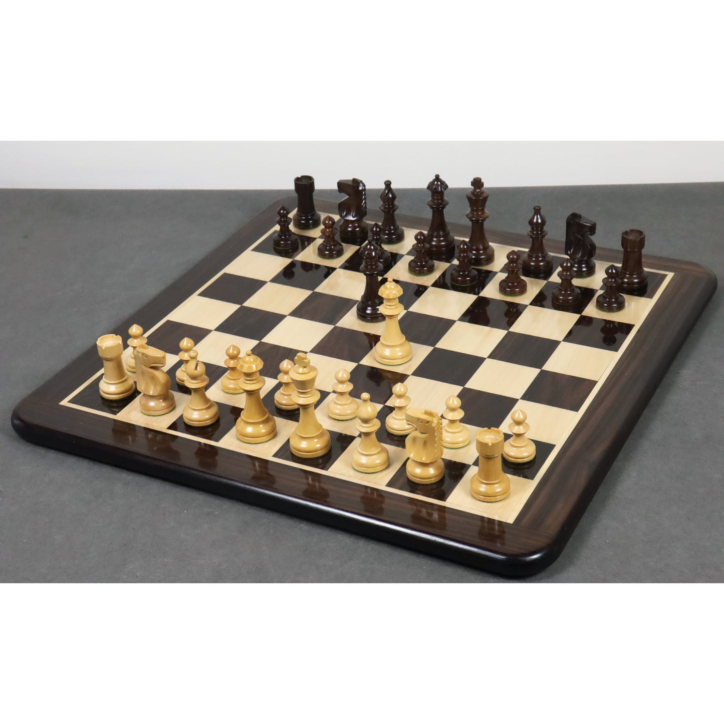 3.8" Reproduced W.T. Pinney Staunton Chess Set- Chess Pieces Only - Weighted Rosewood