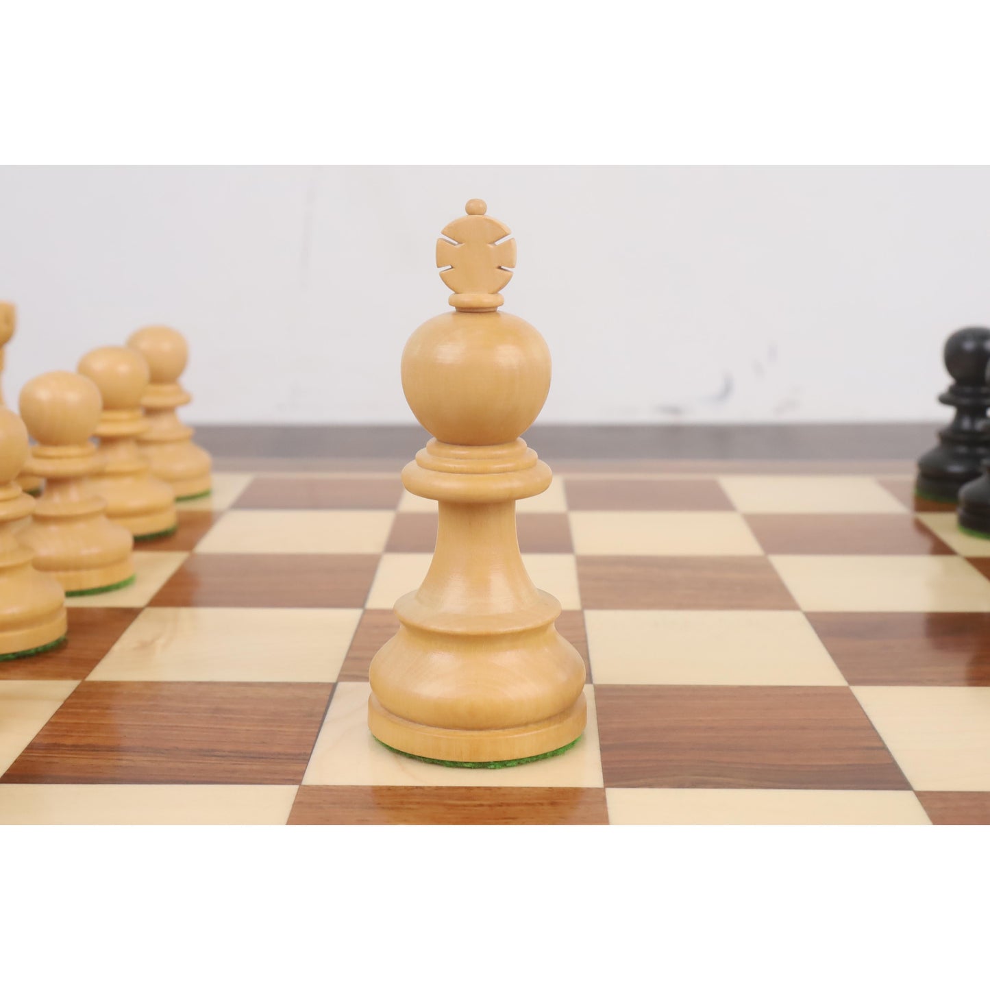 3.3" Taj Mahal Staunton Chess Set- Chess Pieces Only - Ebonised Boxwood & Boxwood