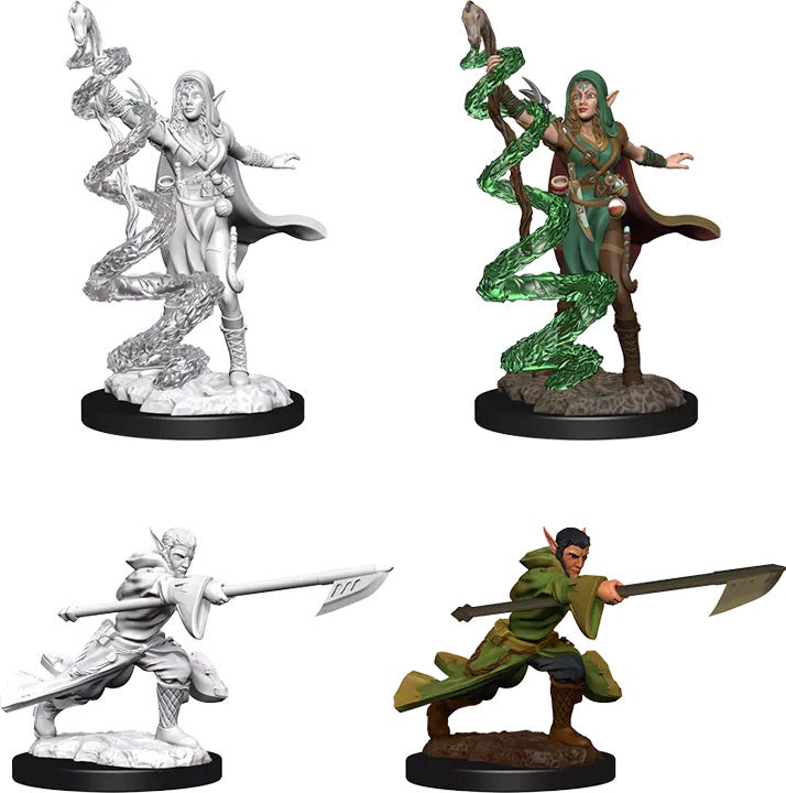 MAGIC THE GATHERING UNPAINTED MINIATURES: W01 JORAGA WARCALLER AND JORAGA TREESPEAKER (ELVES)