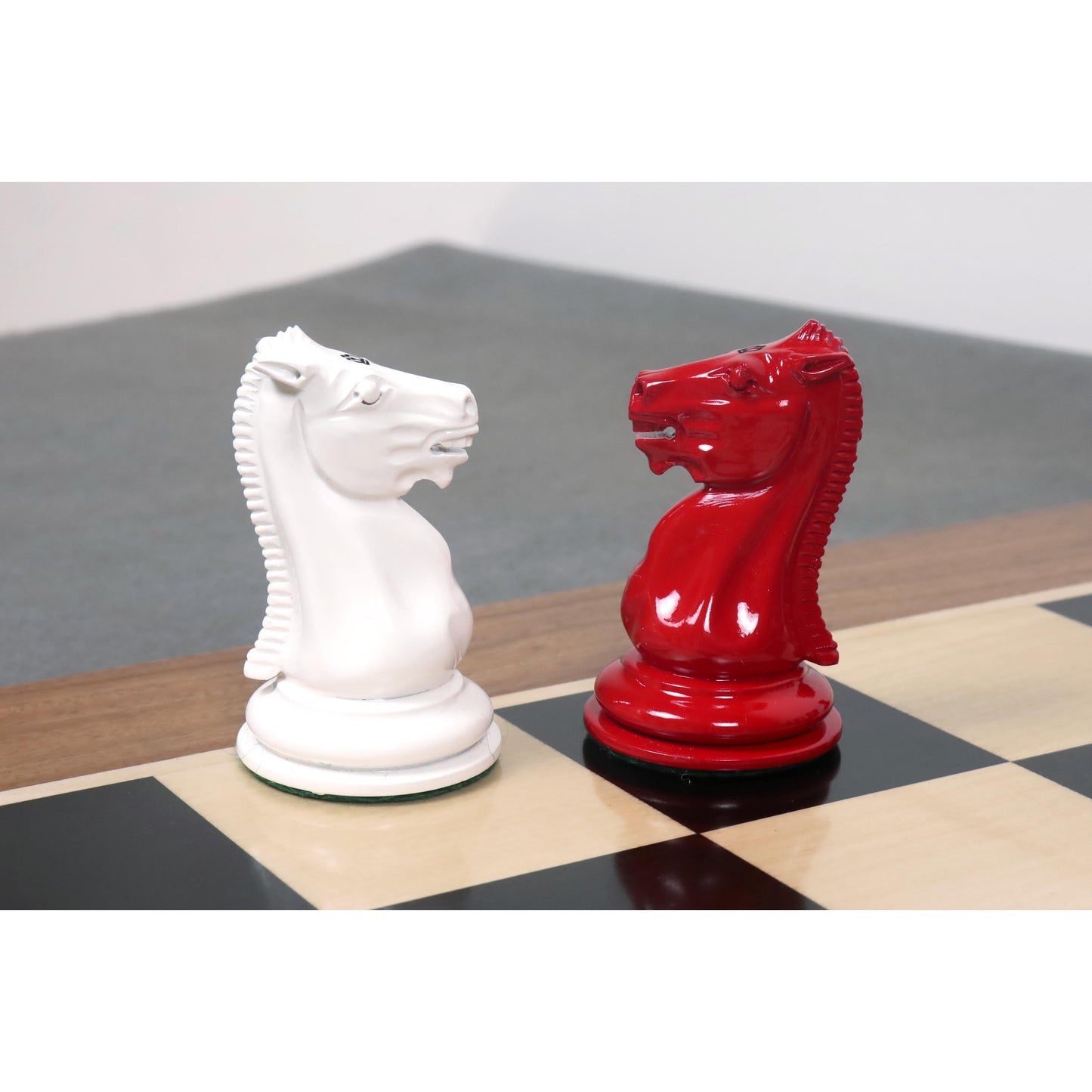1849-50 Leuchars Cook Staunton Chess Set- Chess Pieces Only-Ivory& Crimson Lacquer-4.5"