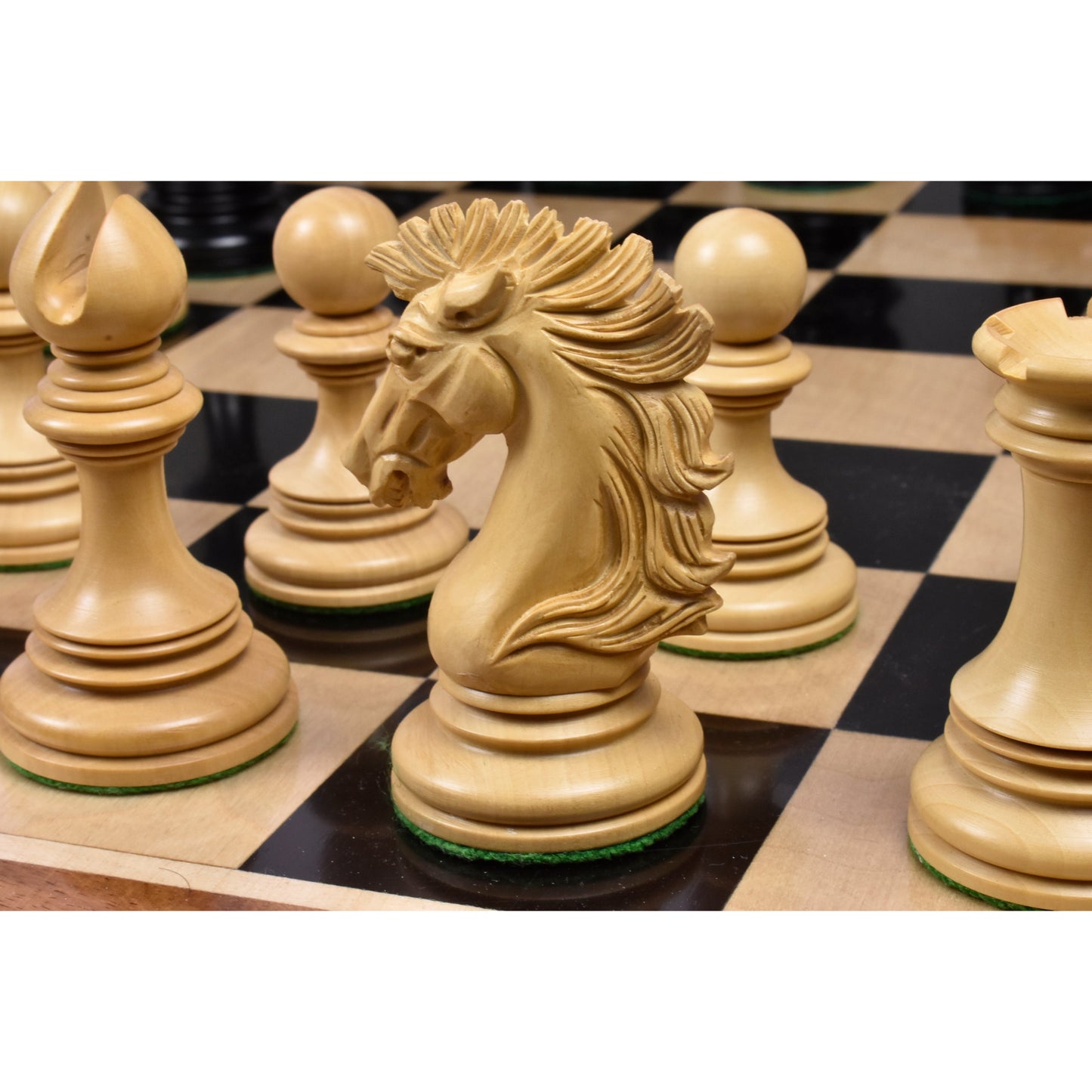 Alexandria Luxury Staunton Chess Set- Chess Pieces Only - Triple Weighted - Ebony Wood