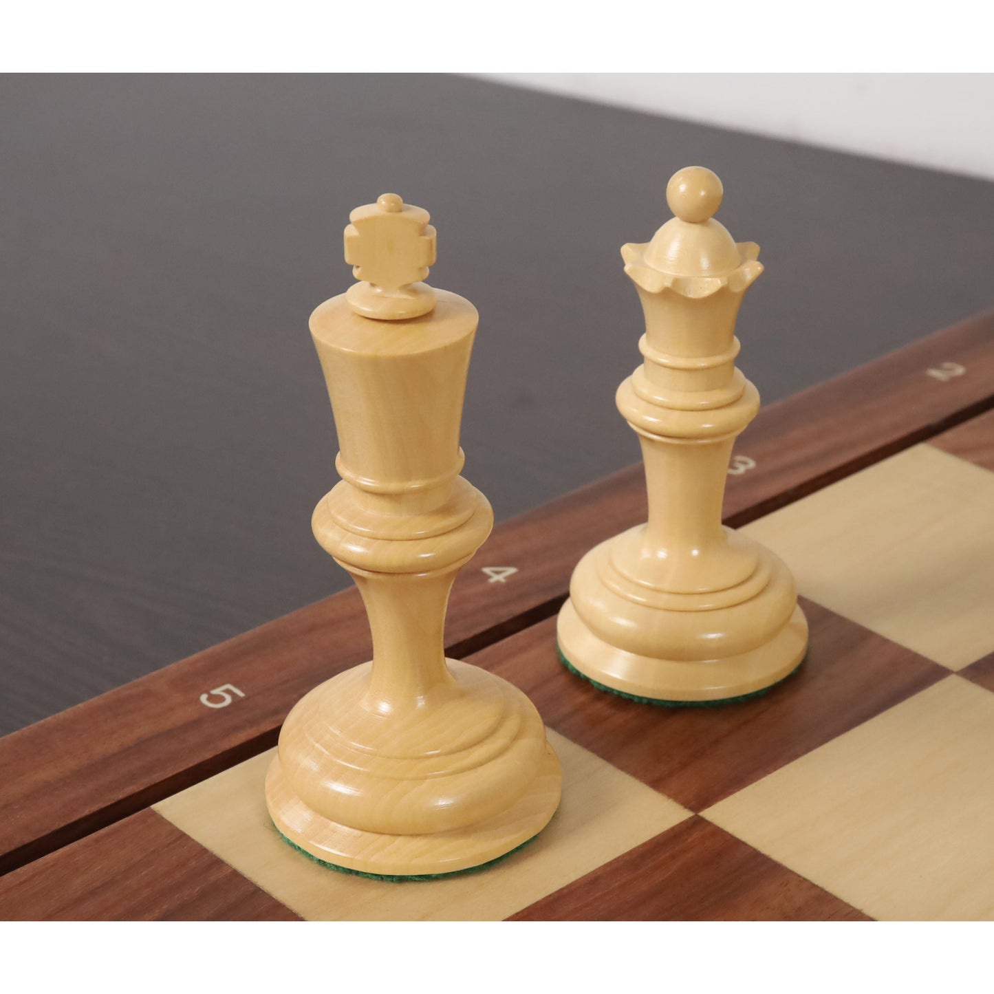 1933 Botvinnik Flohr-I Soviet Chess Set- Chess Pieces Only - Ebonised Boxwood - 3.6" King