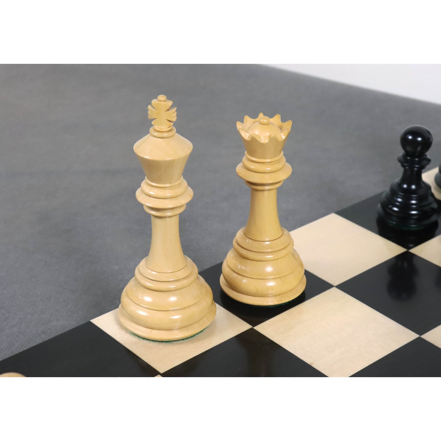 4.6″ Rare Columbian Triple Weighted Luxury Chess Set- Chess Pieces Only - Ebony Wood