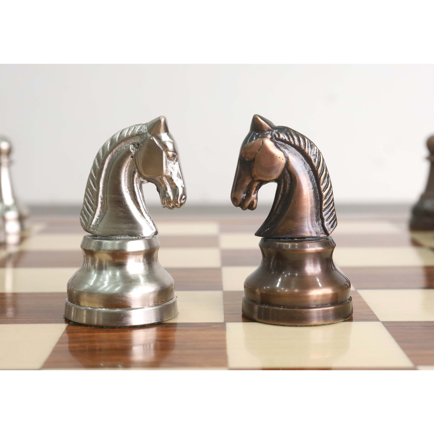 3.5" Elegance Series Brass Metal Luxury Chess Set - Pieces Only- Antiqued Copper