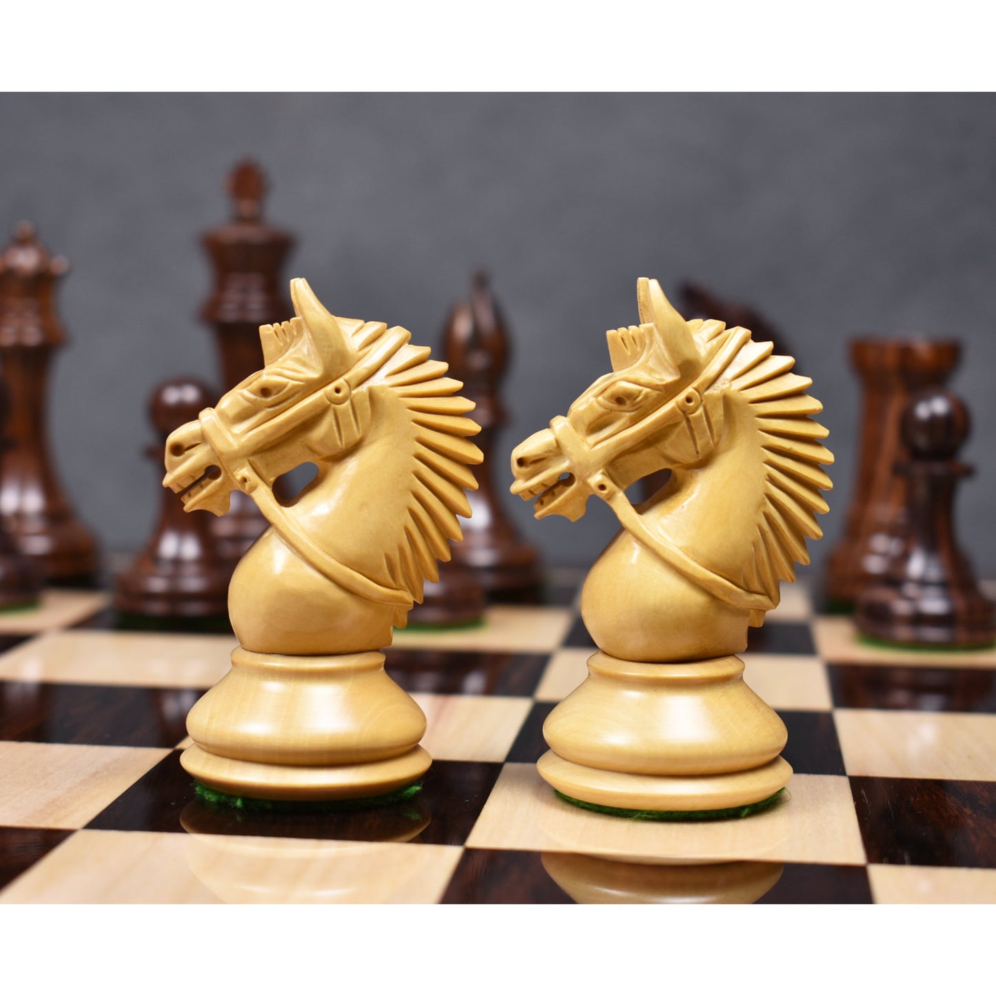 4.2" Rare American Staunton Luxury Chess Set- Chess Pieces Only - Triple Weighted Rosewood