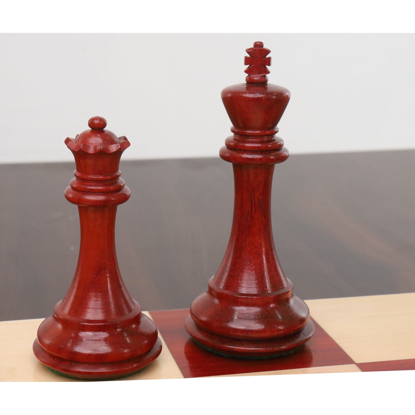 4" Sleek Staunton Luxury Chess Set- Chess Pieces Only - Triple Weighted Bud Rose Wood