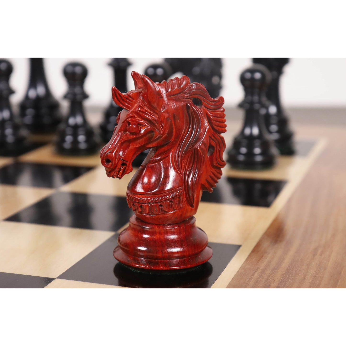 4.6" Prestige Luxury Staunton Chess Set- Chess Pieces Only - Bud Rosewood & Ebony-Triple Weighted