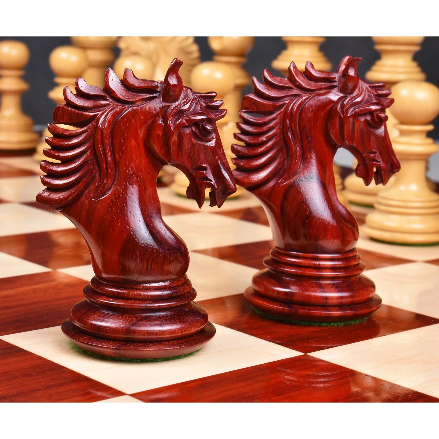 4.6" Arthur Luxury Staunton Chess Set- Chess Pieces Only - Bud Rosewood - Triple Weighted