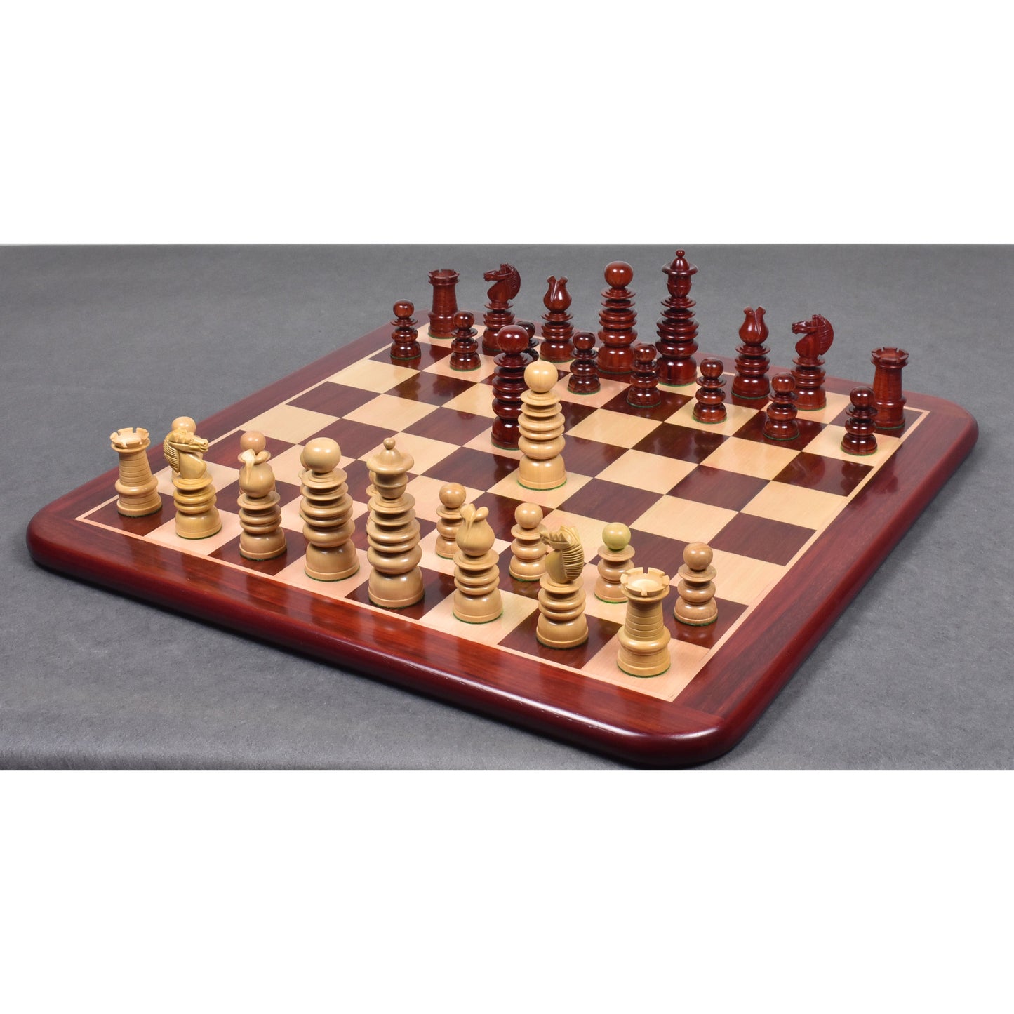4.3" St. George Pre-Staunton Calvert Chess Set- Chess Pieces Only – Bud Rosewood & Boxwood