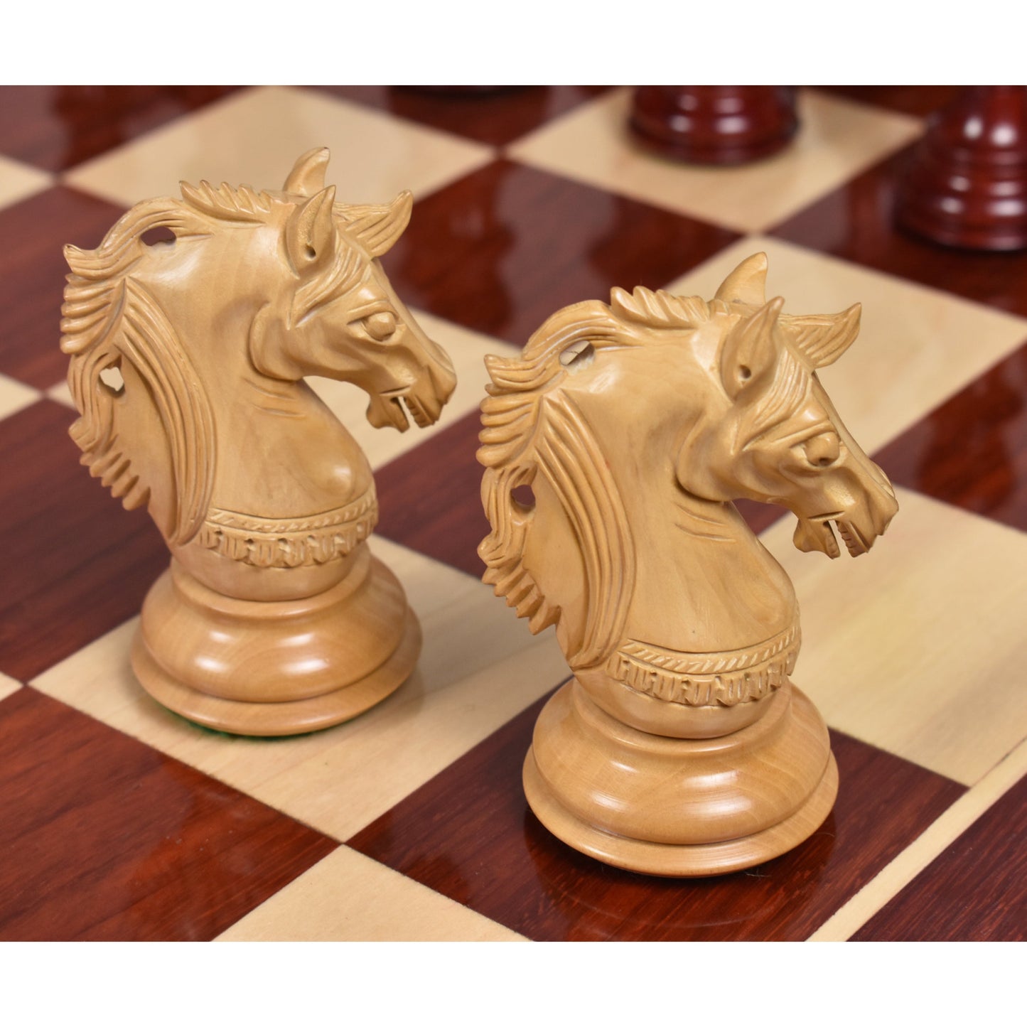 4.6" Prestige Luxury Staunton Chess Set- Chess Pieces Only - Bud Rosewood - Triple Weighted