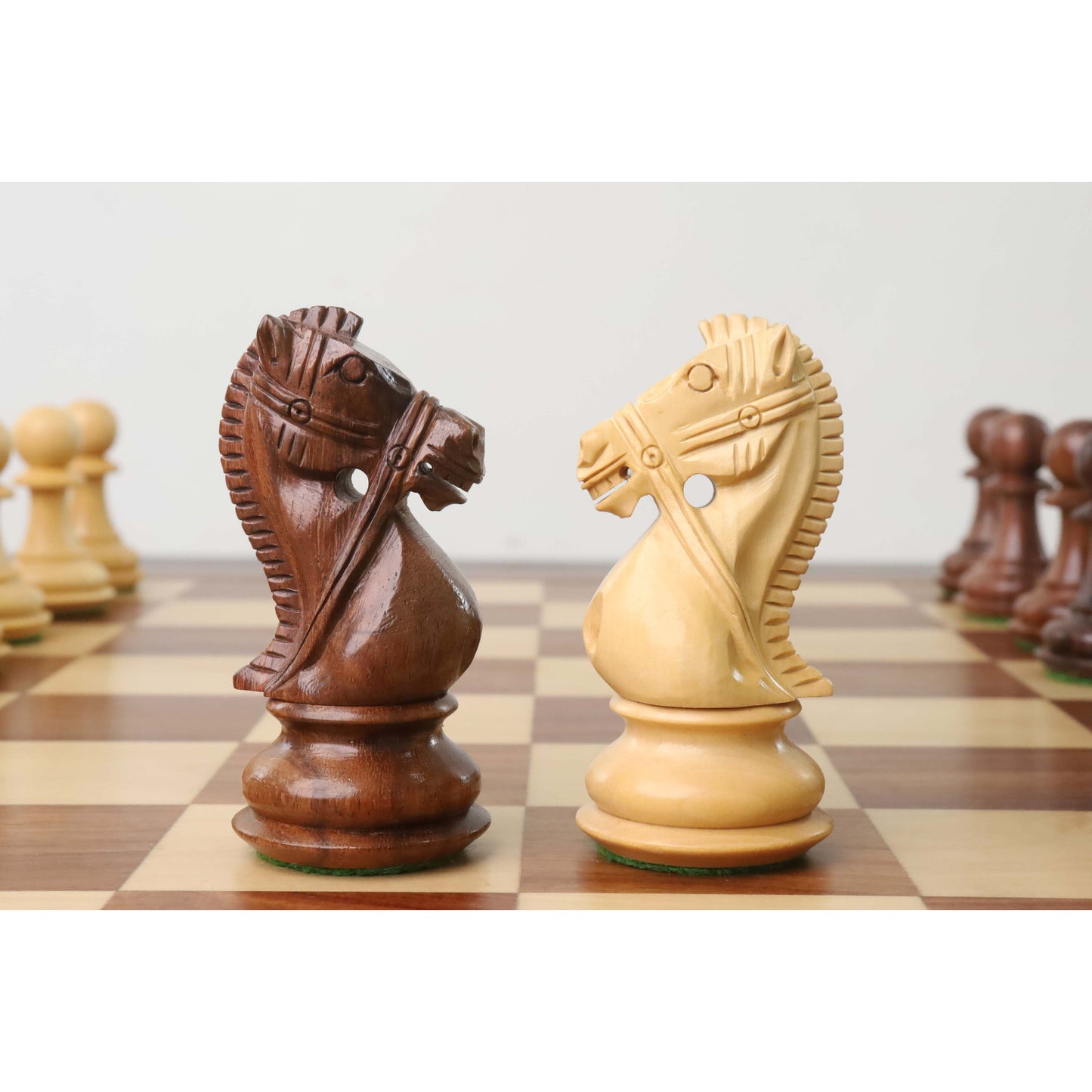 4.2" Supreme Luxury Sheesham Wood Weighted Chess Set- Chess Pieces Only - Extra Queens