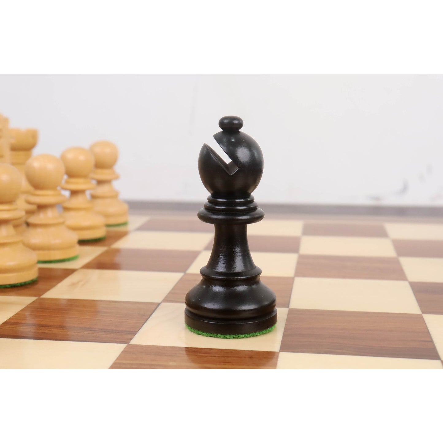 3.3" Taj Mahal Staunton Chess Set- Chess Pieces Only - Ebonised Boxwood & Boxwood