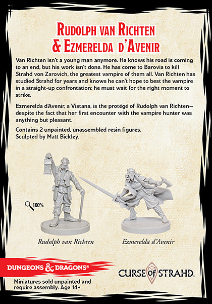 D&D: Curse Of Strahd: Ezmerelda D'Aventir And Rudolph Van Richten - 2 Miniatures
