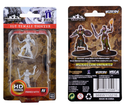 PATHFINDER: DEEP CUTS UNPAINTED MINIATURES -W1-FEMALE ELF FIGHTER