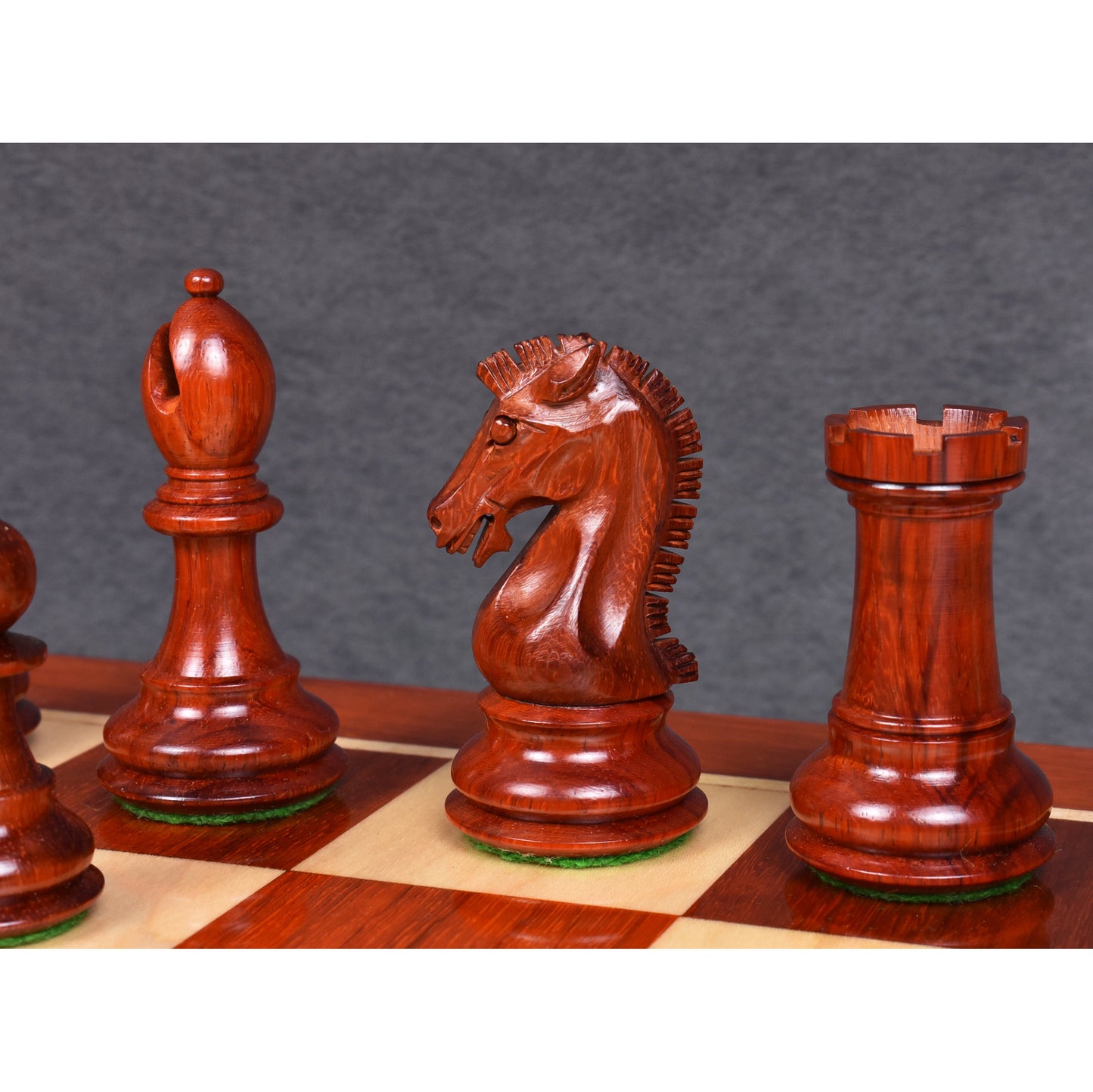 3.9" Craftsman Staunton Chess Set- Chess Pieces Only-Triple weighted Bud rose Wood