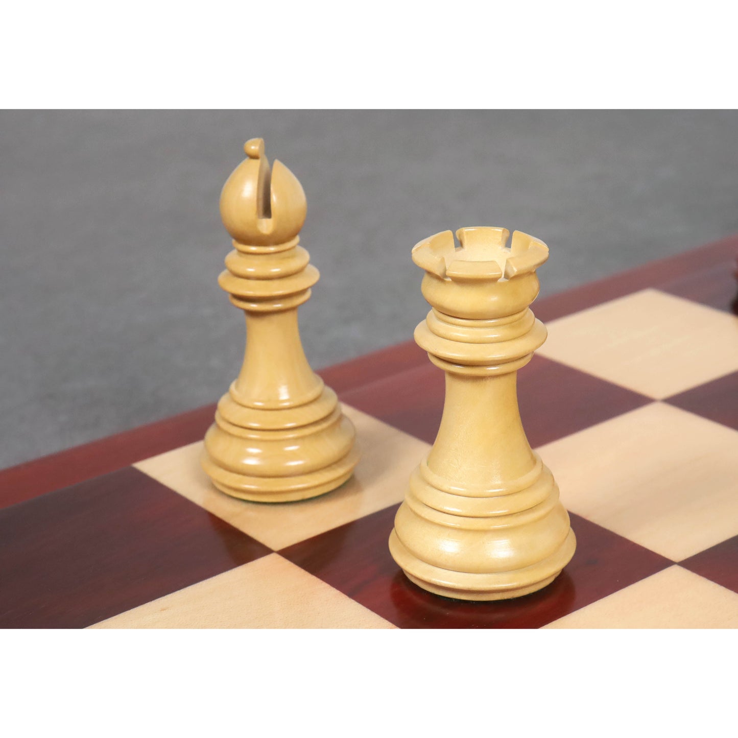 3.8" Imperial Staunton Chess Set- Chess Pieces Only - Weighted Bud Rose Wood