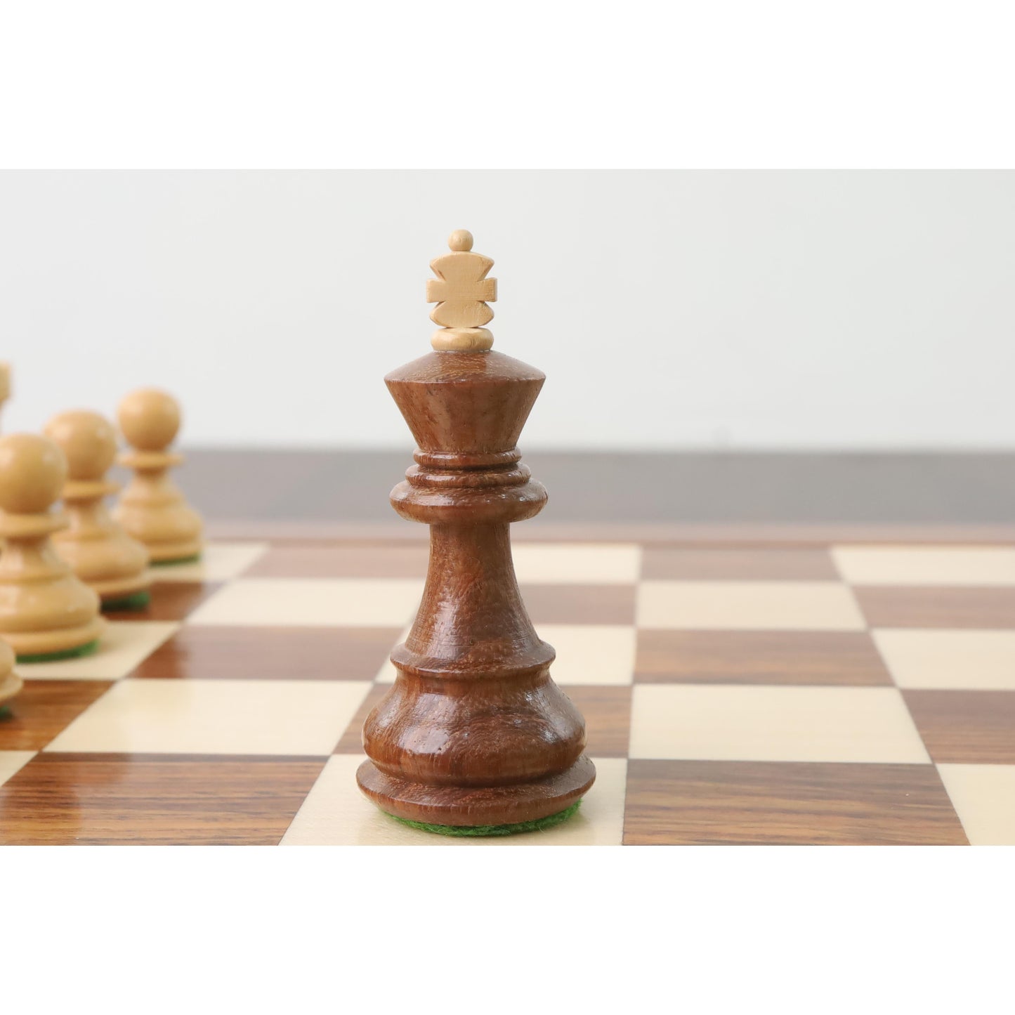 2.6″ Russian Zagreb Chess Set- Chess Pieces Only – Weighted Golden Rose wood & Boxwood
