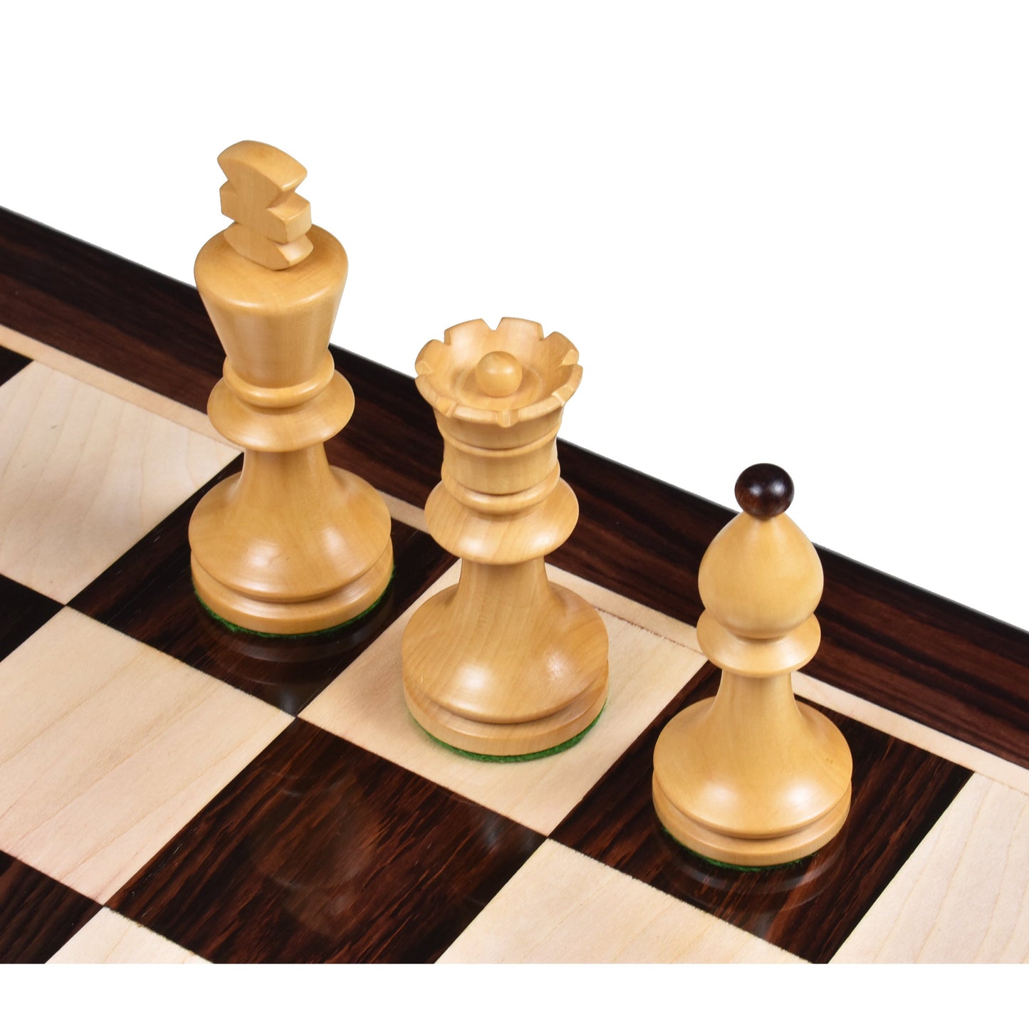 3.8" Romanian Hungarian Tournament Chess Set- Chess Pieces Only - Weighted Rosewood