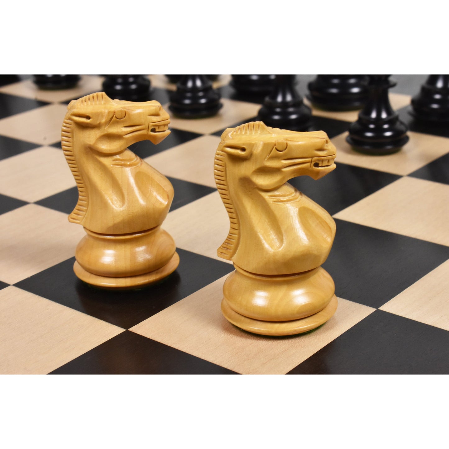 3.6" Professional Staunton Chess Set- Chess Pieces Only- Weighted Ebonised Boxwood