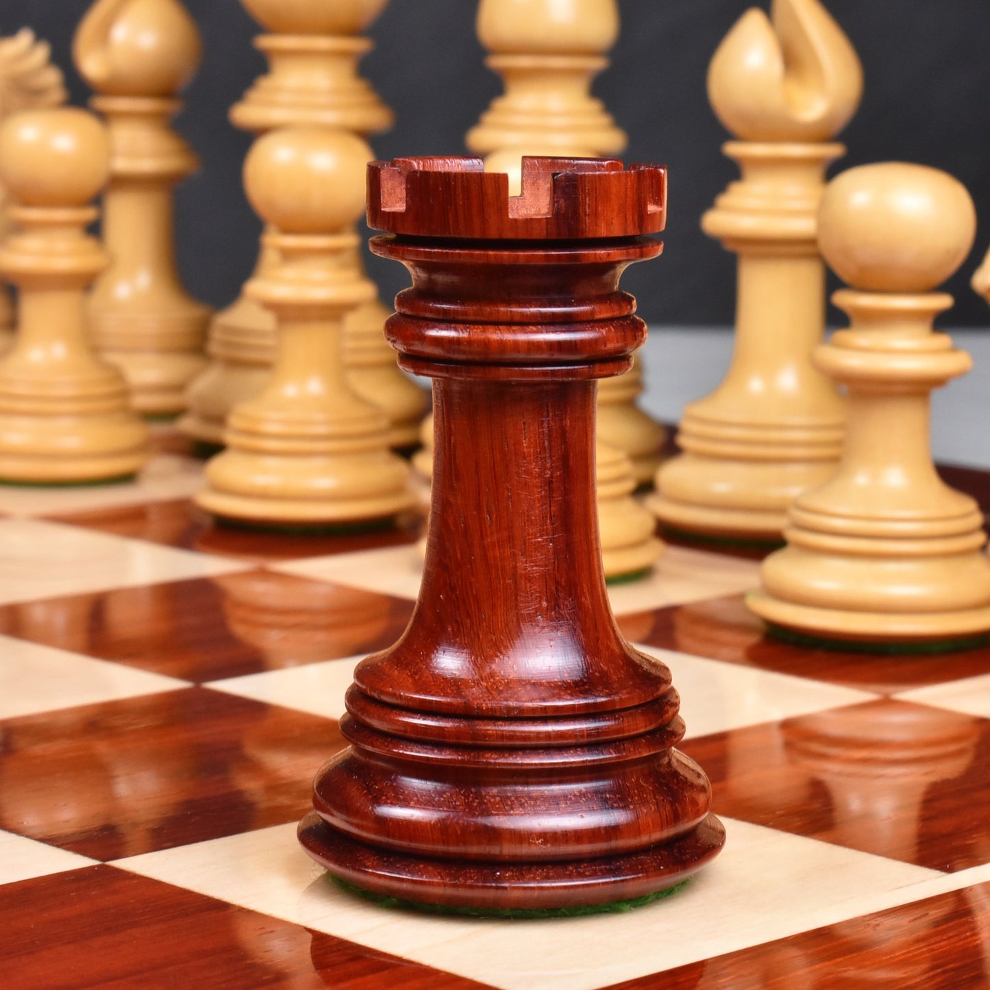 4.6" Arthur Luxury Staunton Chess Set- Chess Pieces Only - Bud Rosewood - Triple Weighted