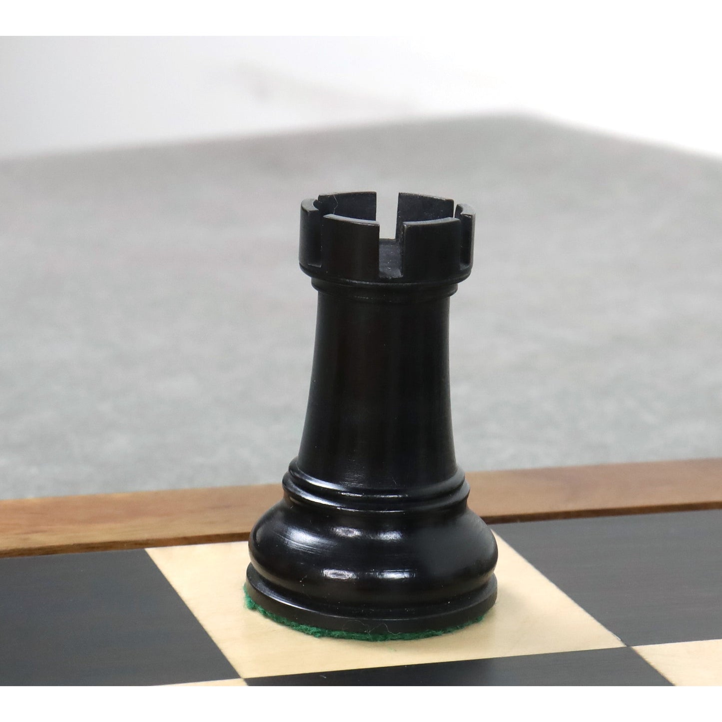 Combo of 4" Leningrad Staunton Chess Set - Pieces in Ebonised Boxwood with Board and Box